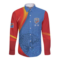 DR Congo Football 2026 Les Leopards Custom Long Sleeve Button Shirt Glory Upon Glory - Wonder Print Shop
