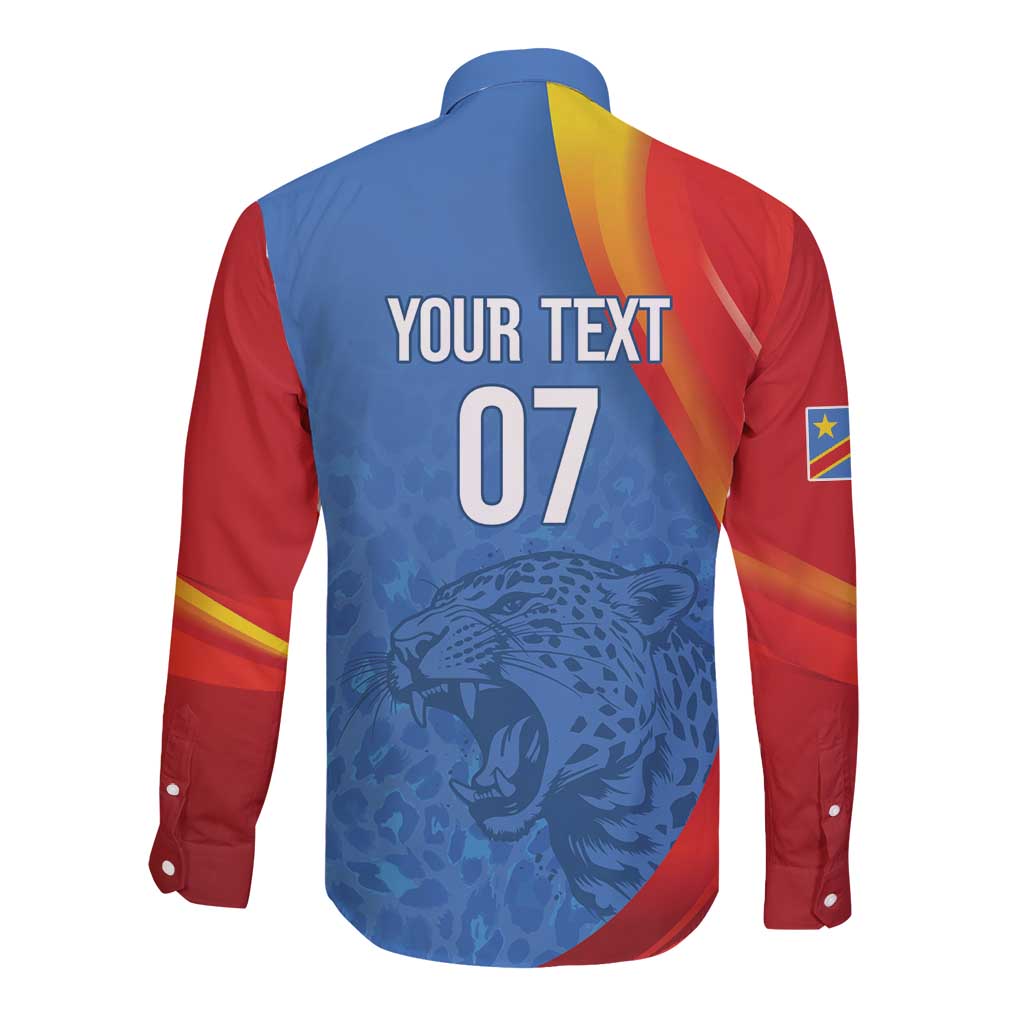DR Congo Football 2026 Les Leopards Custom Long Sleeve Button Shirt Glory Upon Glory - Wonder Print Shop