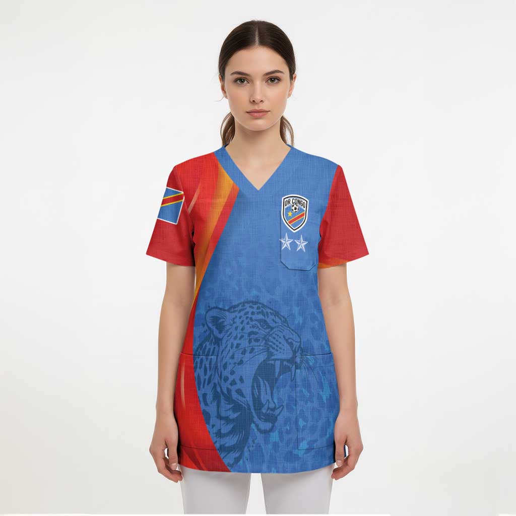 DR Congo Football 2026 Les Leopards Custom Scrub Top Glory Upon Glory - Wonder Print Shop