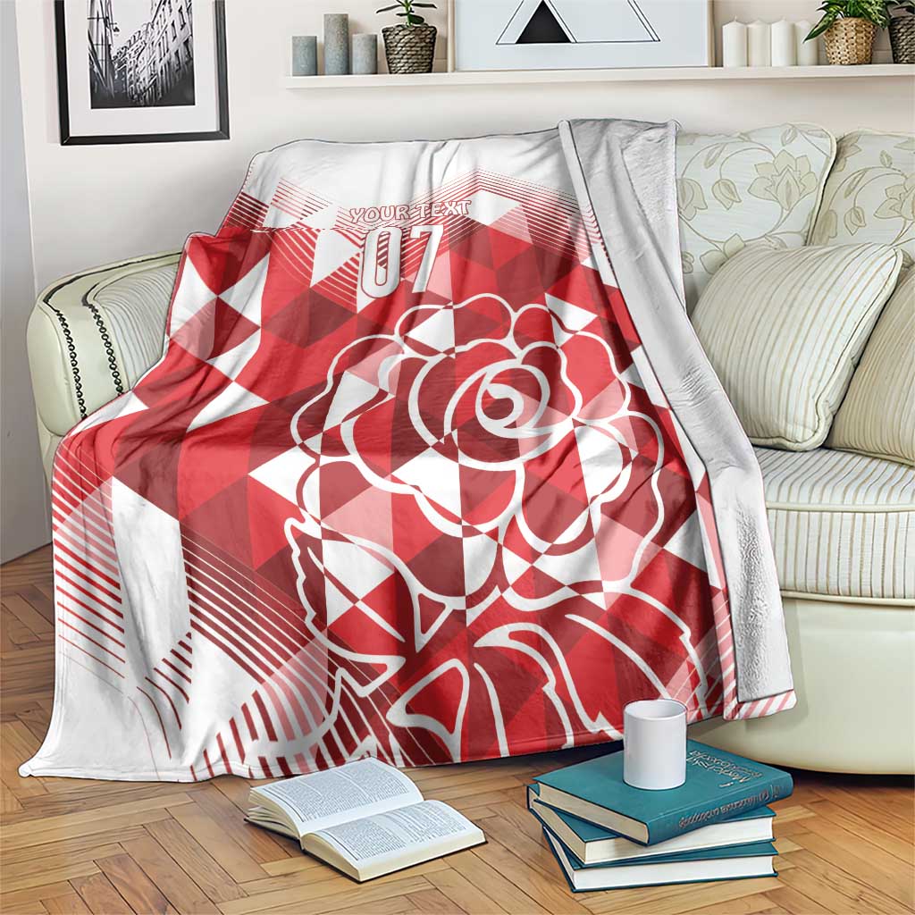 England Rugby Custom Blanket Crystalised Red Rose