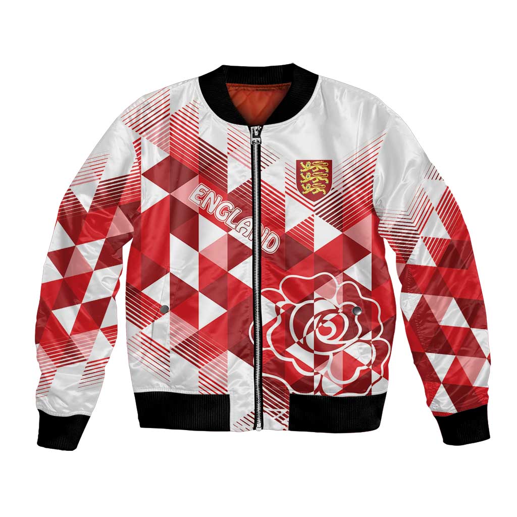 England Rugby Custom Bomber Jacket Crystalised Red Rose