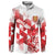 England Rugby Custom Button Sweatshirt Crystalised Red Rose