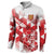 England Rugby Custom Button Sweatshirt Crystalised Red Rose