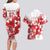 England Rugby Custom Couples Matching Long Sleeve Bodycon Dress and Hawaiian Shirt Crystalised Red Rose