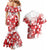 England Rugby Custom Couples Matching Mermaid Dress and Hawaiian Shirt Crystalised Red Rose