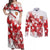 England Rugby Custom Couples Matching Off Shoulder Maxi Dress and Long Sleeve Button Shirt Crystalised Red Rose