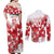 England Rugby Custom Couples Matching Off Shoulder Maxi Dress and Long Sleeve Button Shirt Crystalised Red Rose