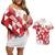 England Rugby Custom Couples Matching Off Shoulder Short Dress and Hawaiian Shirt Crystalised Red Rose