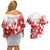 England Rugby Custom Couples Matching Off Shoulder Short Dress and Hawaiian Shirt Crystalised Red Rose