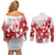 England Rugby Custom Couples Matching Off Shoulder Short Dress and Long Sleeve Button Shirt Crystalised Red Rose