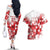 England Rugby Custom Couples Matching Off The Shoulder Long Sleeve Dress and Hawaiian Shirt Crystalised Red Rose