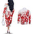 England Rugby Custom Couples Matching Off The Shoulder Long Sleeve Dress and Long Sleeve Button Shirt Crystalised Red Rose