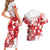 England Rugby Custom Couples Matching Short Sleeve Bodycon Dress and Hawaiian Shirt Crystalised Red Rose