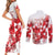 England Rugby Custom Couples Matching Short Sleeve Bodycon Dress and Long Sleeve Button Shirt Crystalised Red Rose