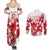 England Rugby Custom Couples Matching Summer Maxi Dress and Long Sleeve Button Shirt Crystalised Red Rose