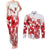 England Rugby Custom Couples Matching Tank Maxi Dress and Long Sleeve Button Shirt Crystalised Red Rose