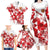 England Rugby Custom Family Matching Long Sleeve Bodycon Dress and Hawaiian Shirt Crystalised Red Rose