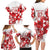 England Rugby Custom Family Matching Long Sleeve Bodycon Dress and Hawaiian Shirt Crystalised Red Rose