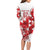 England Rugby Custom Family Matching Long Sleeve Bodycon Dress and Hawaiian Shirt Crystalised Red Rose