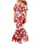 England Rugby Custom Family Matching Mermaid Dress and Hawaiian Shirt Crystalised Red Rose