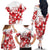 England Rugby Custom Family Matching Off The Shoulder Long Sleeve Dress and Hawaiian Shirt Crystalised Red Rose