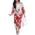 England Rugby Custom Family Matching Off The Shoulder Long Sleeve Dress and Hawaiian Shirt Crystalised Red Rose