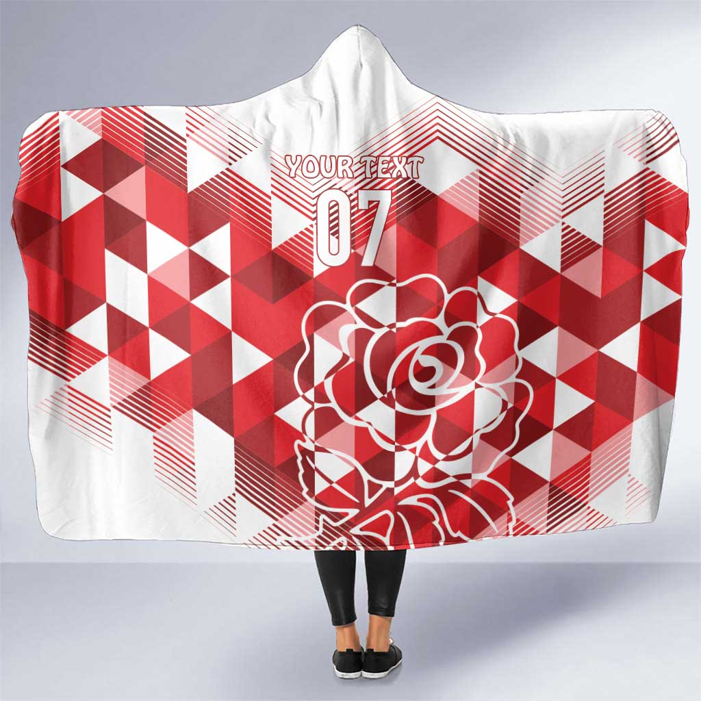 England Rugby Custom Hooded Blanket Crystalised Red Rose - Wonder Print Shop