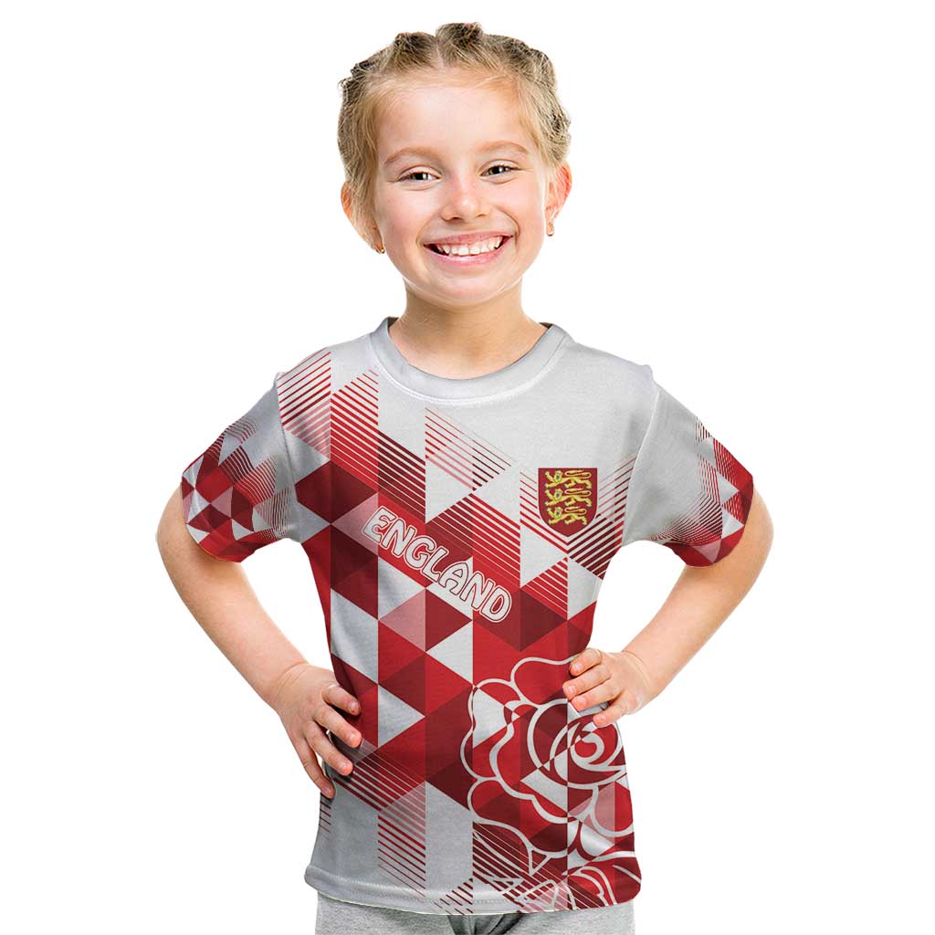 England Rugby Custom Kid T Shirt Crystalised Red Rose - Wonder Print Shop