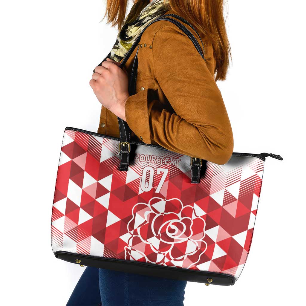 England Rugby Custom Leather Tote Bag Crystalised Red Rose