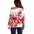 England Rugby Custom Off Shoulder Sweater Crystalised Red Rose - Wonder Print Shop