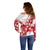 England Rugby Custom Off Shoulder Sweater Crystalised Red Rose - Wonder Print Shop