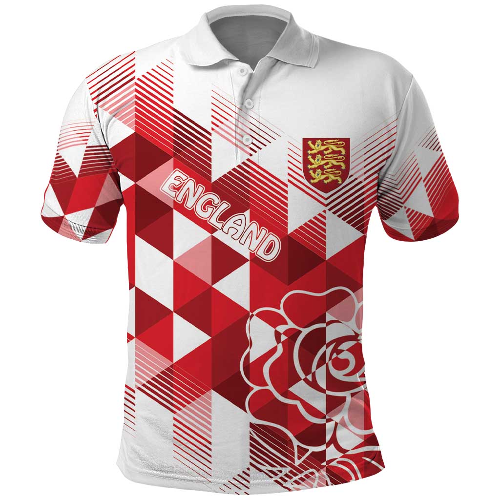 England Rugby Custom Polo Shirt Crystalised Red Rose - Wonder Print Shop