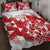 England Rugby Custom Quilt Bed Set Crystalised Red Rose