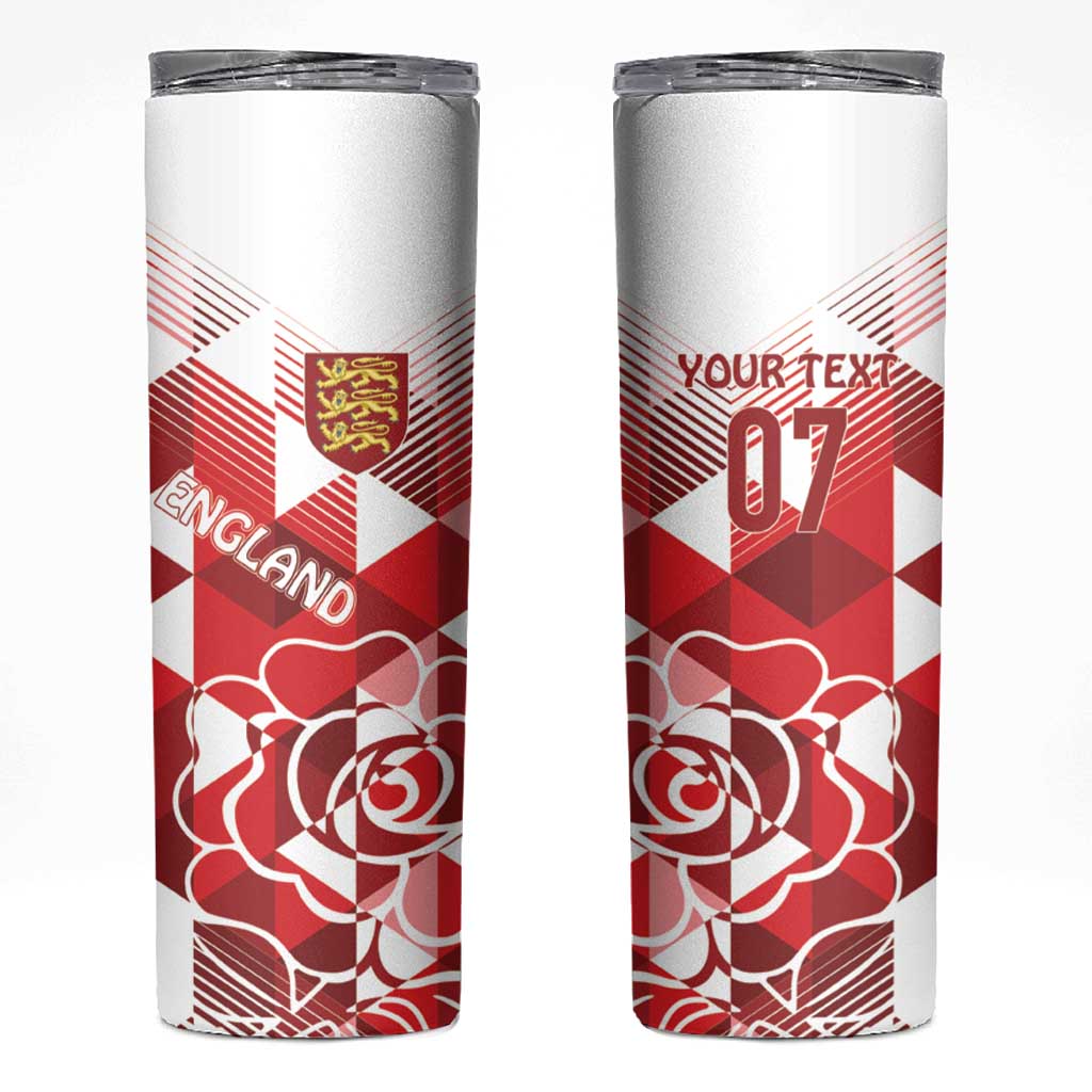 England Rugby Custom Skinny Tumbler Crystalised Red Rose