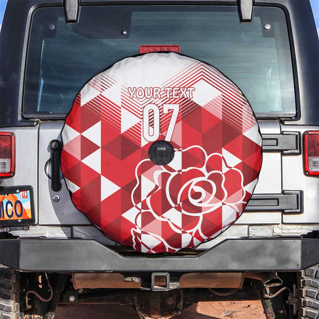 England Rugby Custom Spare Tire Cover Crystalised Red Rose