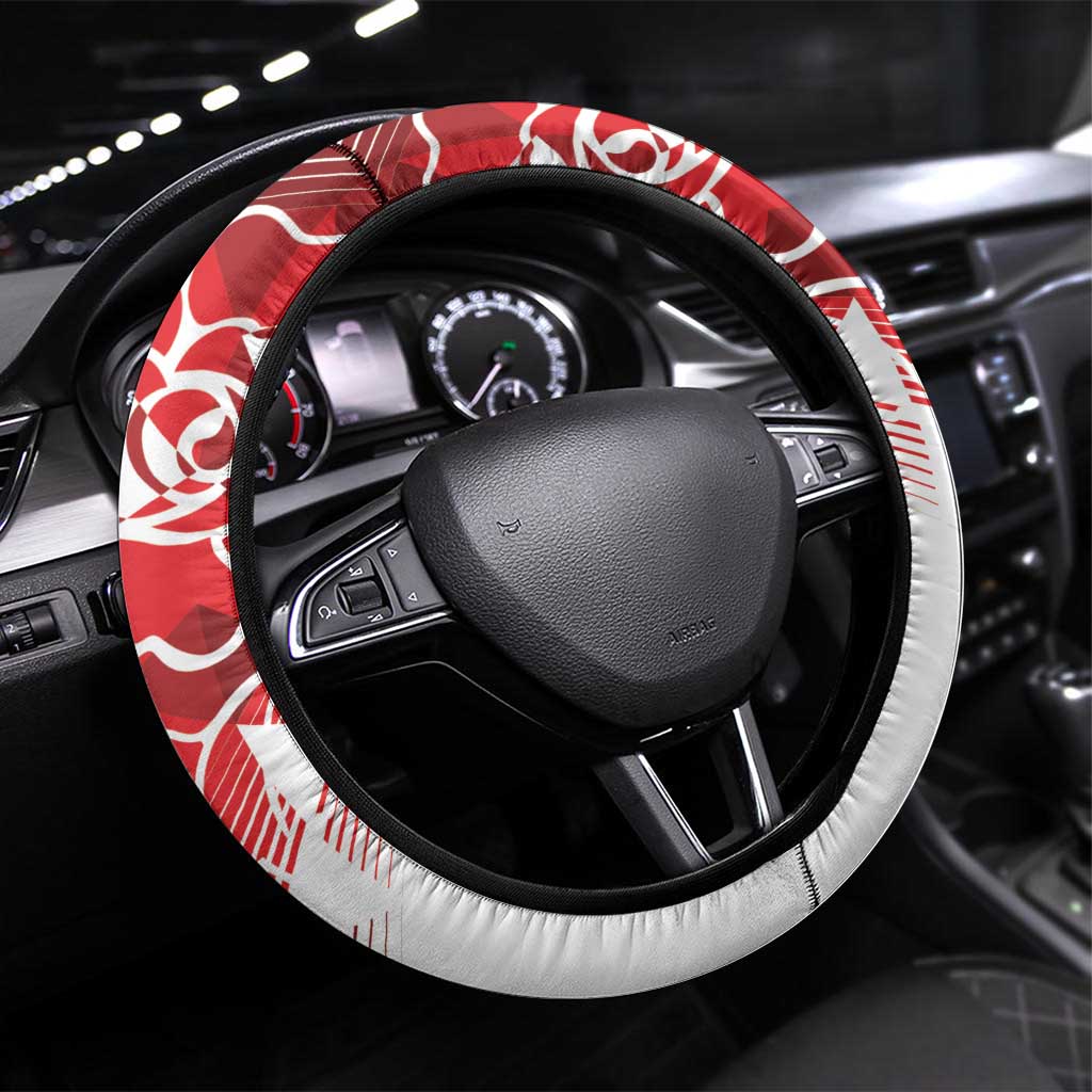 England Rugby Steering Wheel Cover Crystalised Red Rose