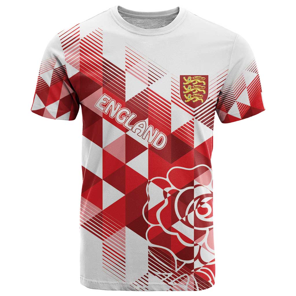 England Rugby Custom T Shirt Crystalised Red Rose