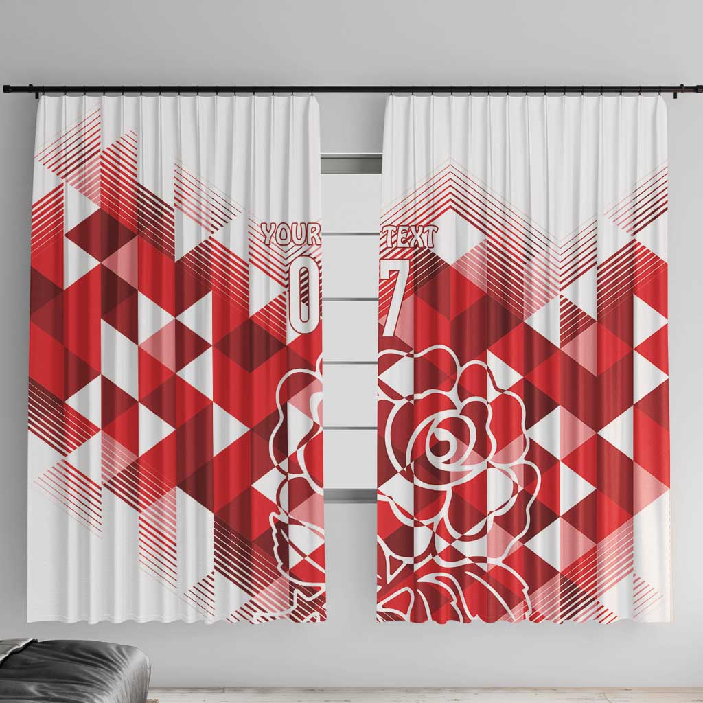 England Rugby Custom Window Curtain Crystalised Red Rose