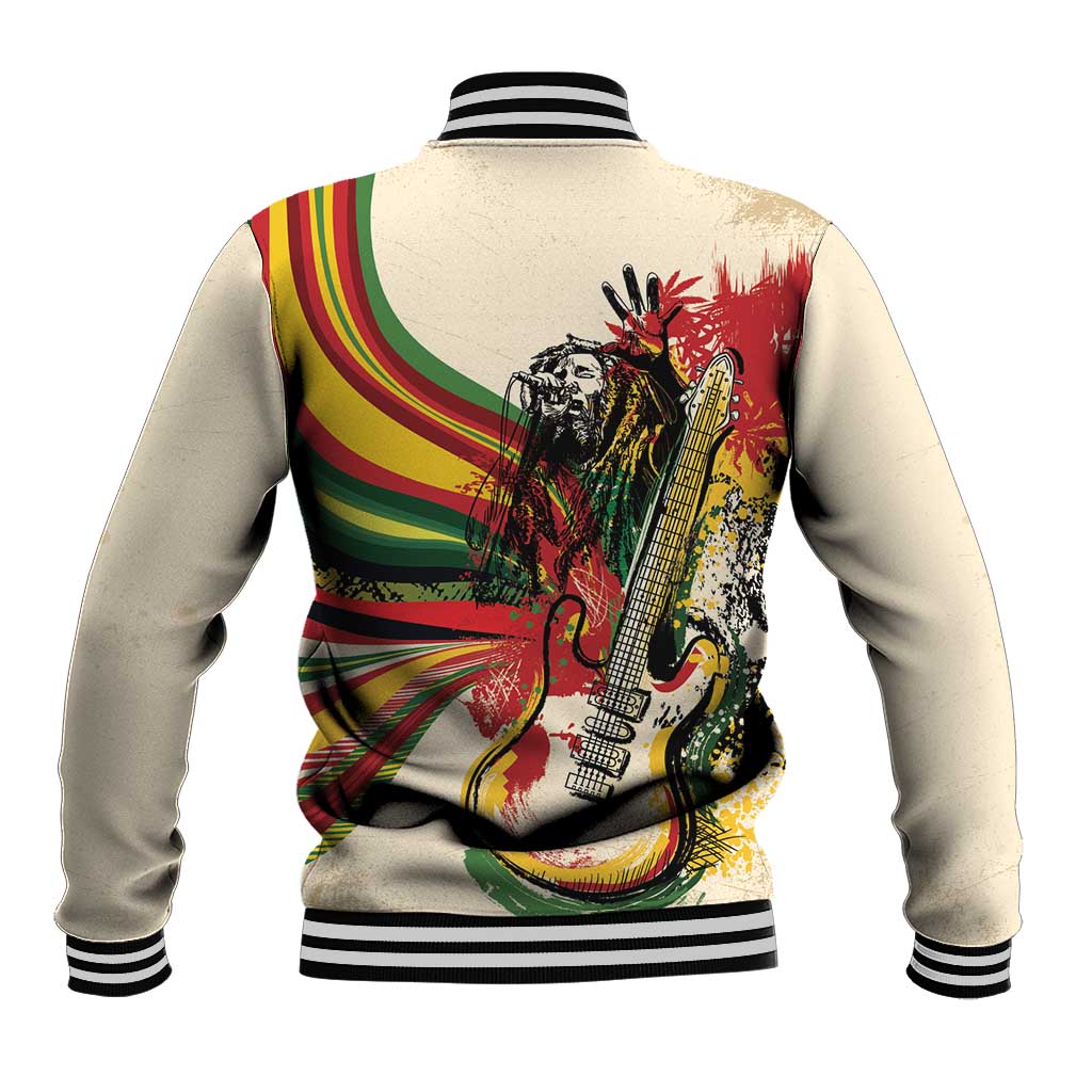 Reggae Soul B.Marley Grungy Baseball Jacket Get Up Stand Up - Wonder Print Shop