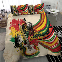Reggae Soul B.Marley Grungy Bedding Set Get Up Stand Up - Wonder Print Shop