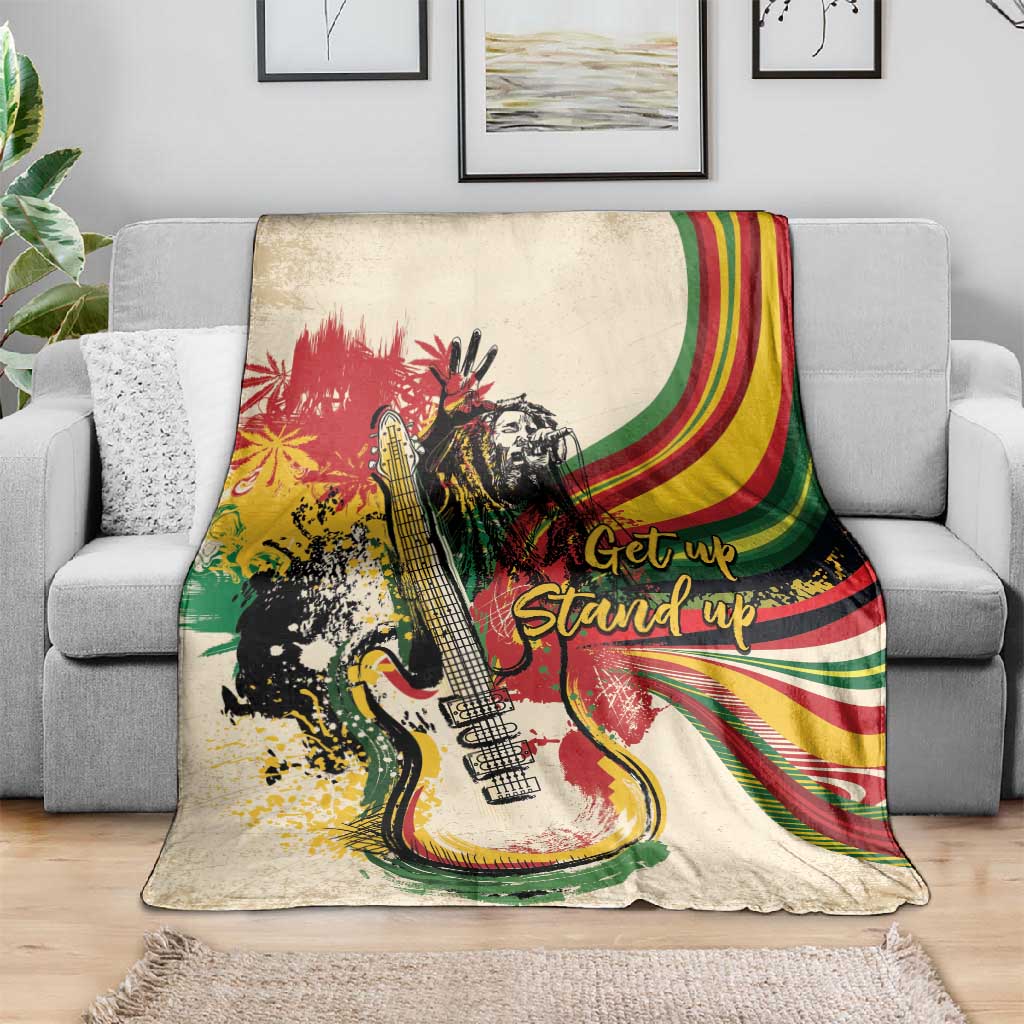 Reggae Soul B.Marley Grungy Blanket Get Up Stand Up - Wonder Print Shop