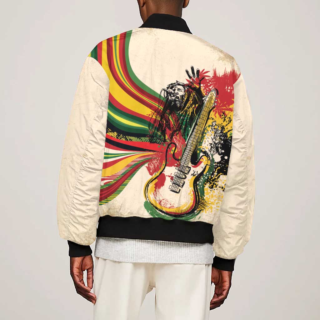 Reggae Soul B.Marley Grungy Bomber Jacket Get Up Stand Up - Wonder Print Shop
