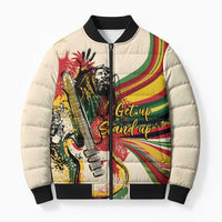 Reggae Soul B.Marley Grungy Bomber Puffer Jacket Get Up Stand Up - Wonder Print Shop