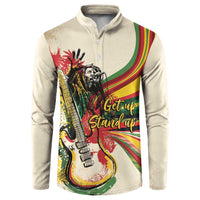 Reggae Soul B.Marley Grungy Button Sweatshirt Get Up Stand Up