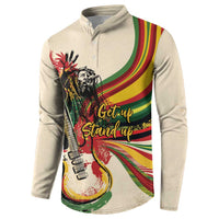 Reggae Soul B.Marley Grungy Button Sweatshirt Get Up Stand Up