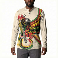 Reggae Soul B.Marley Grungy Button Sweatshirt Get Up Stand Up