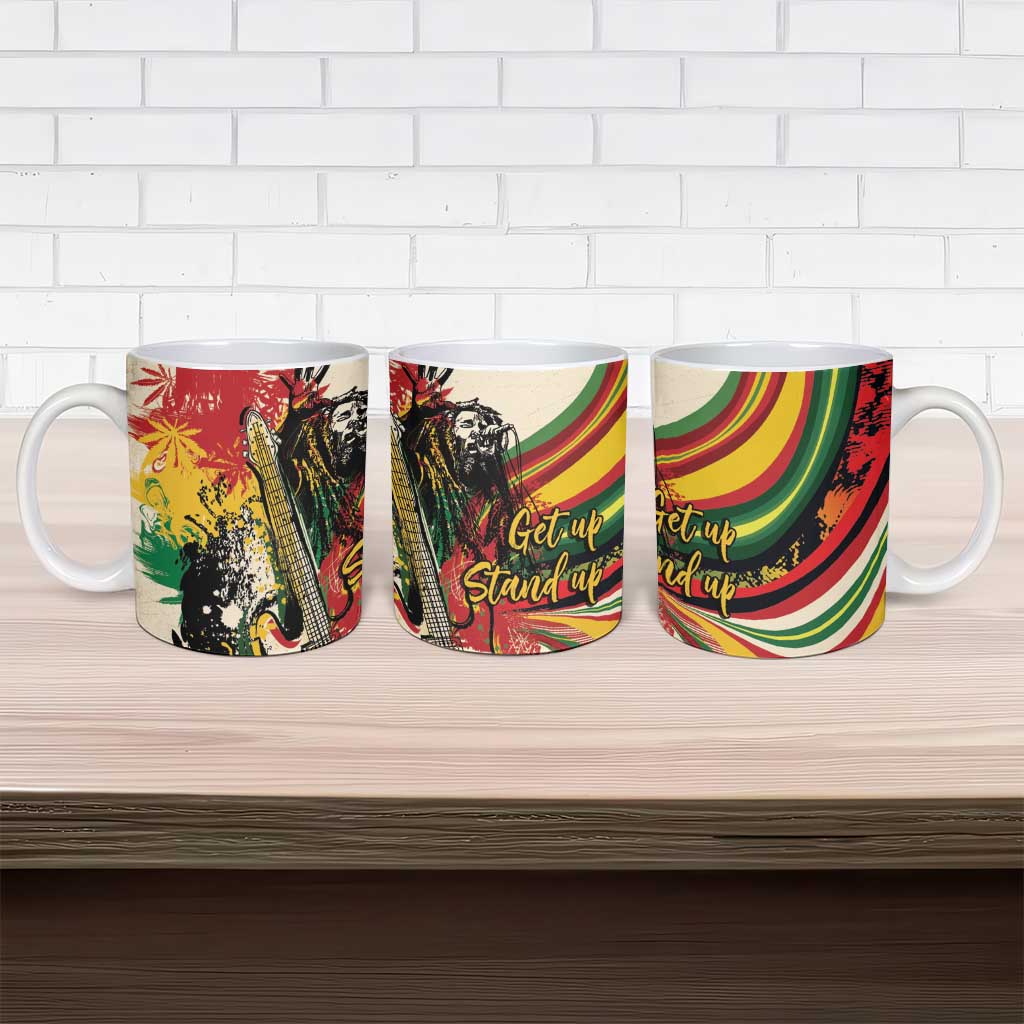 Reggae Soul B.Marley Grungy Ceramic Mug Get Up Stand Up - Wonder Print Shop