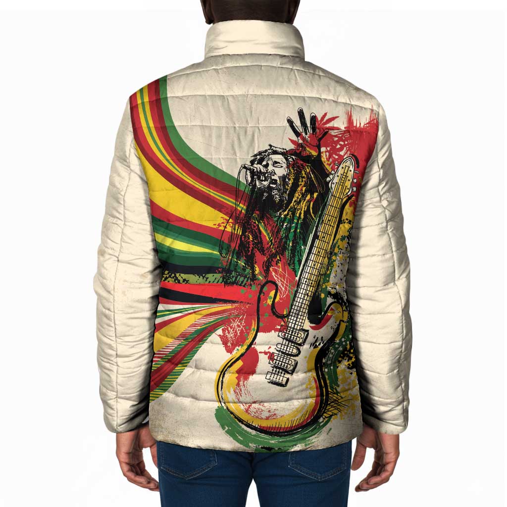Reggae Soul B.Marley Grungy Padded Jacket Get Up Stand Up - Wonder Print Shop