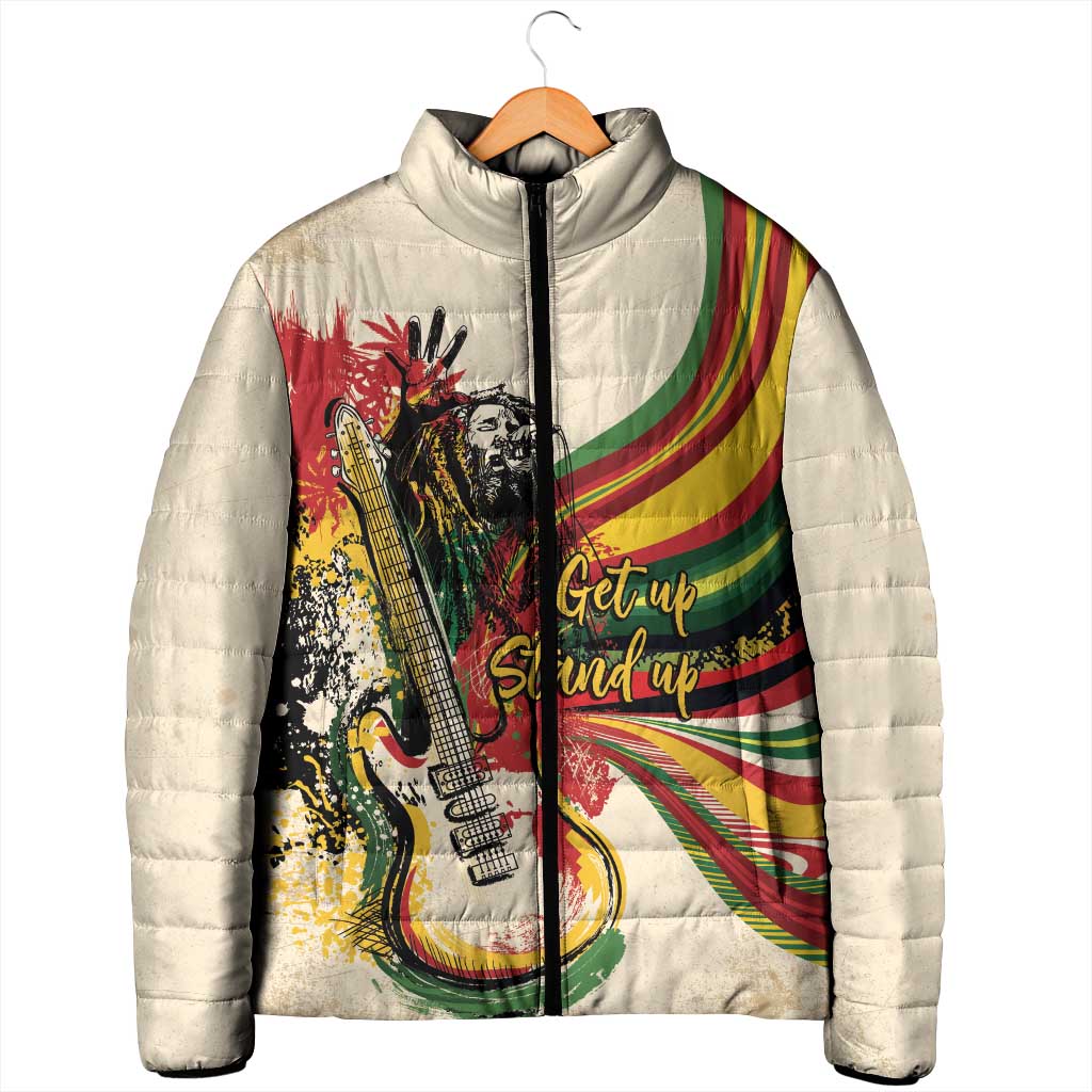 Reggae Soul B.Marley Grungy Padded Jacket Get Up Stand Up - Wonder Print Shop