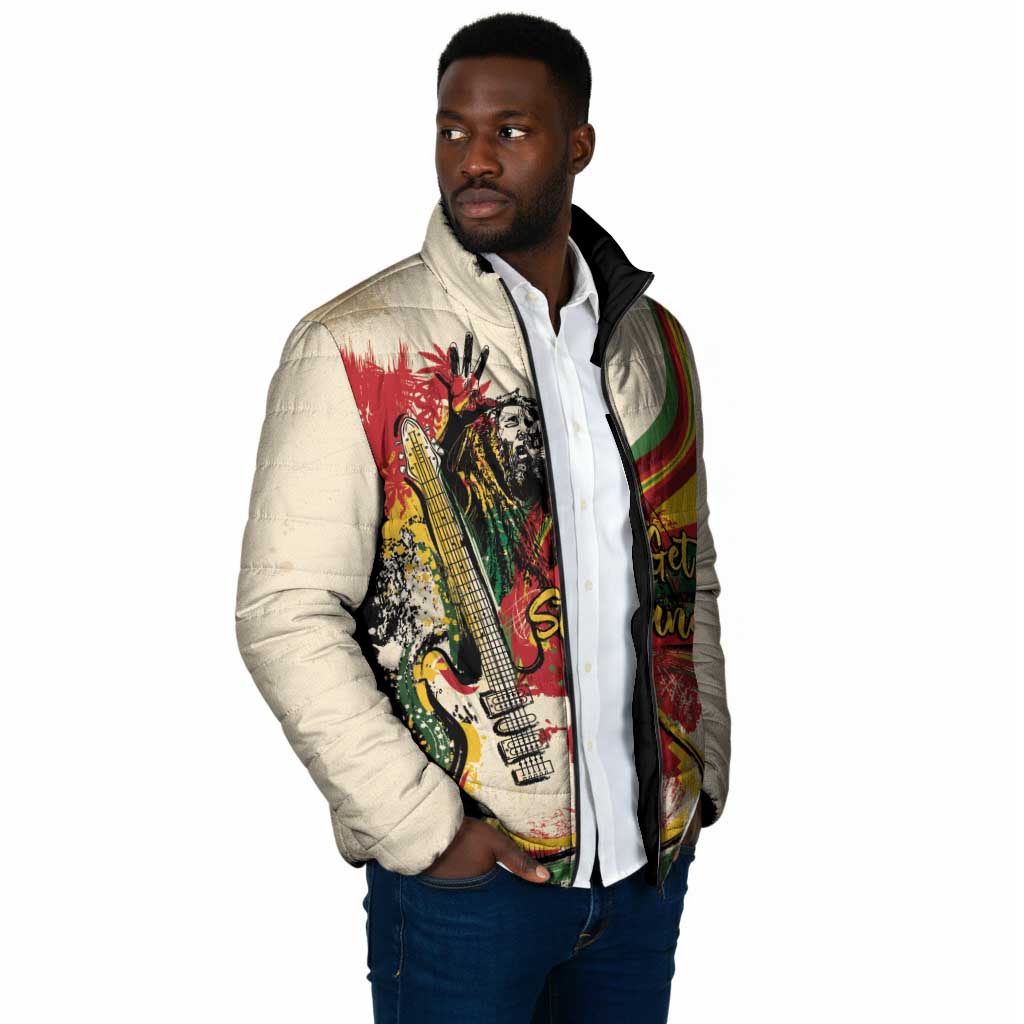 Reggae Soul B.Marley Grungy Padded Jacket Get Up Stand Up - Wonder Print Shop